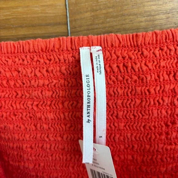 NWT By Anthropologie Linen Short Romper Bright Red, Size S - Picture 9 of 15